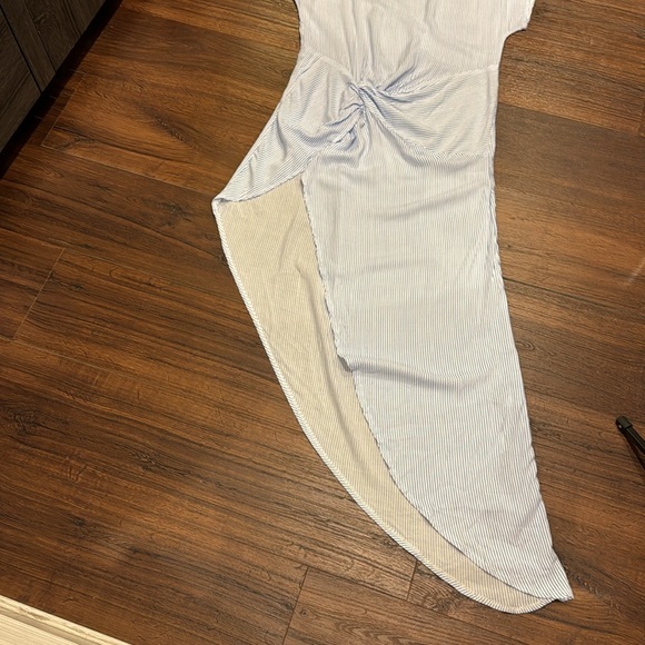 Favlux Stripes Asymmetrical Pre loved in great condition Dress in 100% Rayon. - Picture 7 of 8